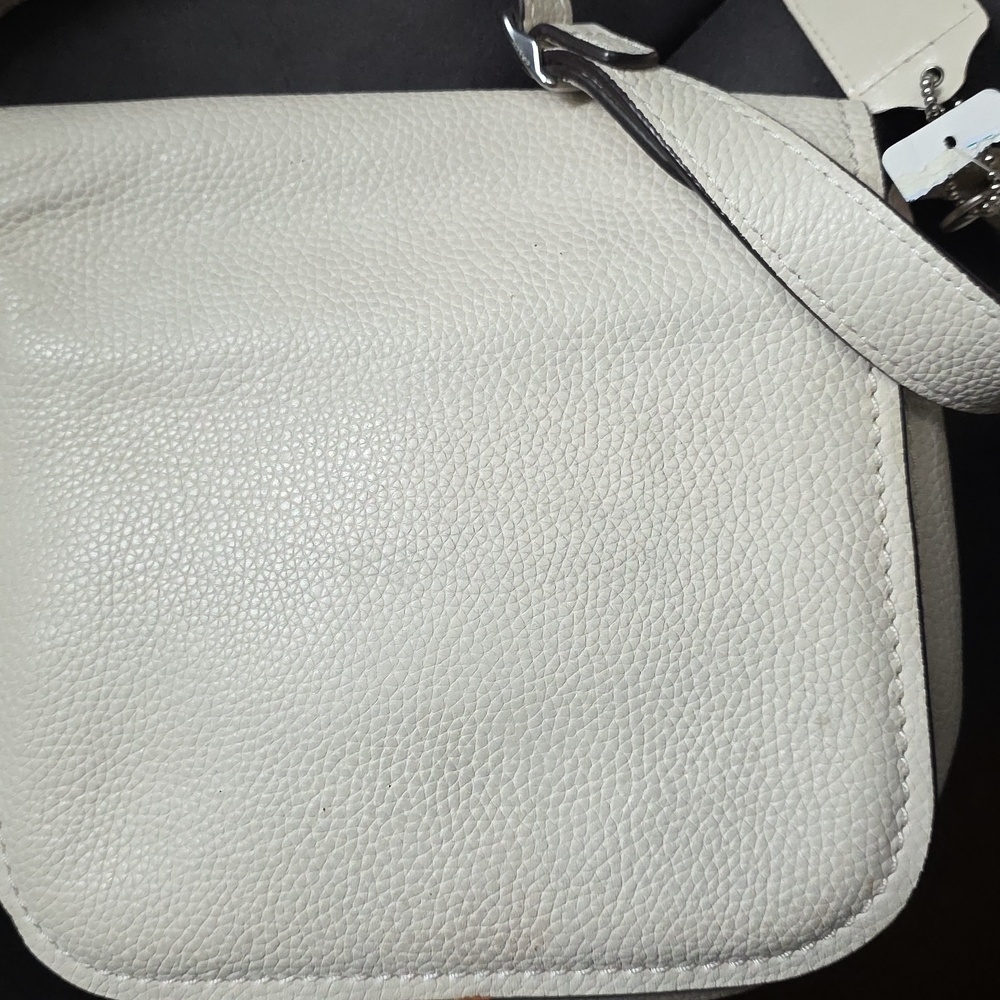 Coach Cream Leather Crossbody Bag with Silver Hardware - Picture 10 of 11